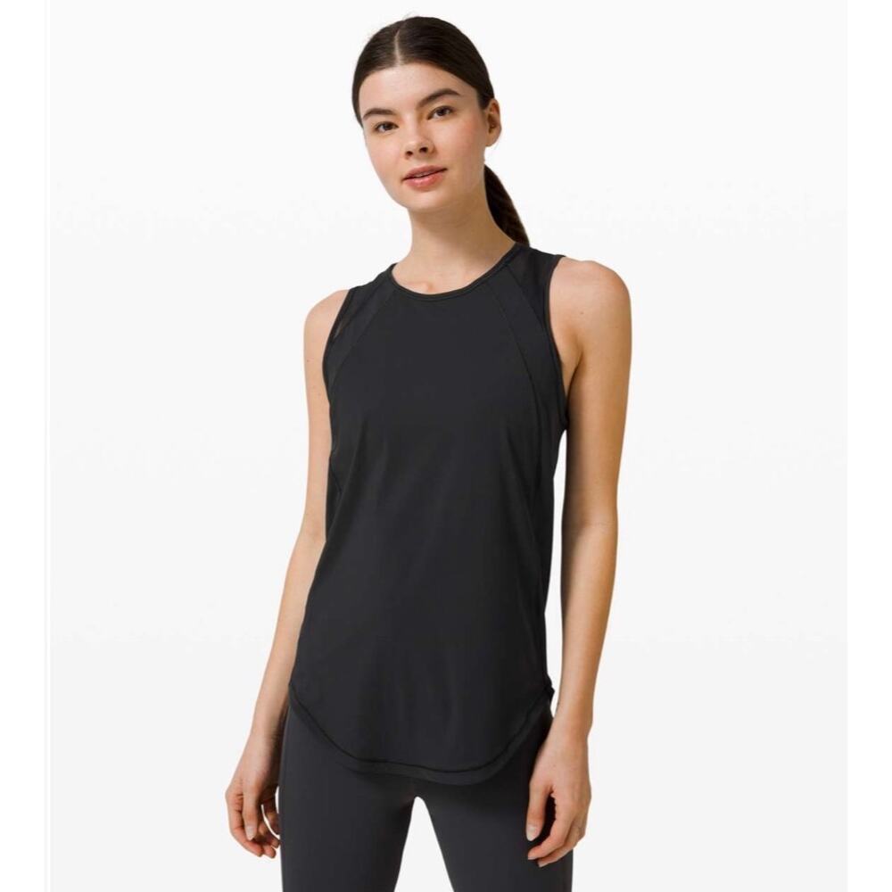 Lululemon Sculpt Tank Top Black Mesh Back Athletic Workout Tank Sz 6 - Picture 2 of 6